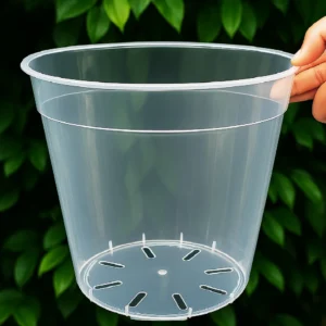 Clear Nursery Pots 4 Pcs 9 inch Transparent Plant pots with Drainage, Seeding pots, Orchid pots