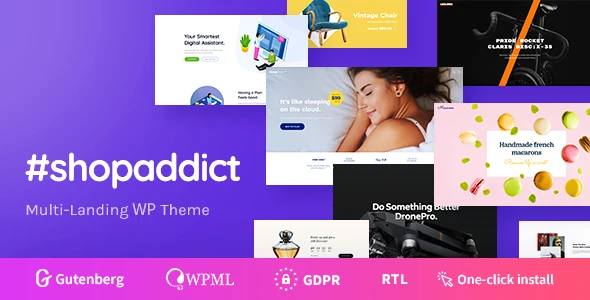 Shopaddict – 16 Ready WordPress Landing Pages Theme